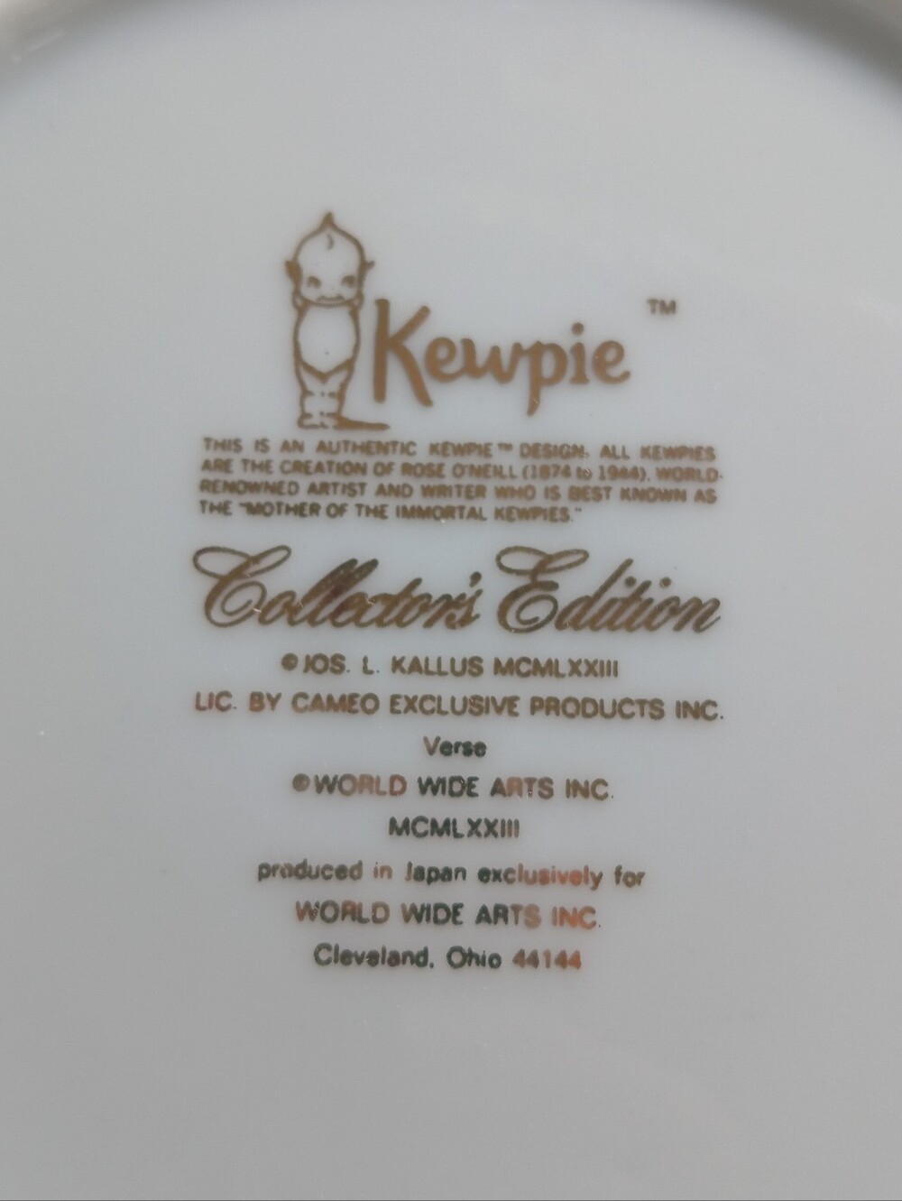 Kewpie Collectors Edition Decorative Plate Wall Hanging Baby Room 1970s Nursery - Picture 6 of 6